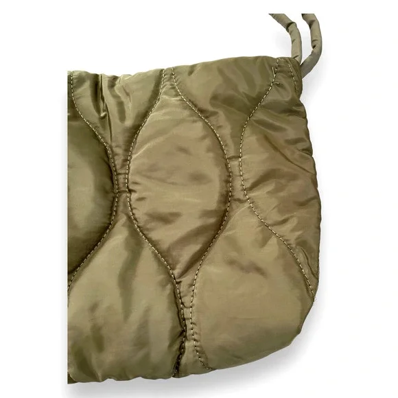 STREET LEVEL Hourglass Quilted Puffy Tote Shoulder Bag | Army Green NWT - Picture 3 of 9